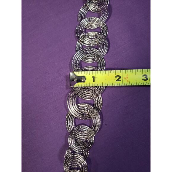 Cato "C Est. 1946" Silver Tone Ring Necklace, Graduating Linked Swirl Rings, NWT - Picture 12 of 14